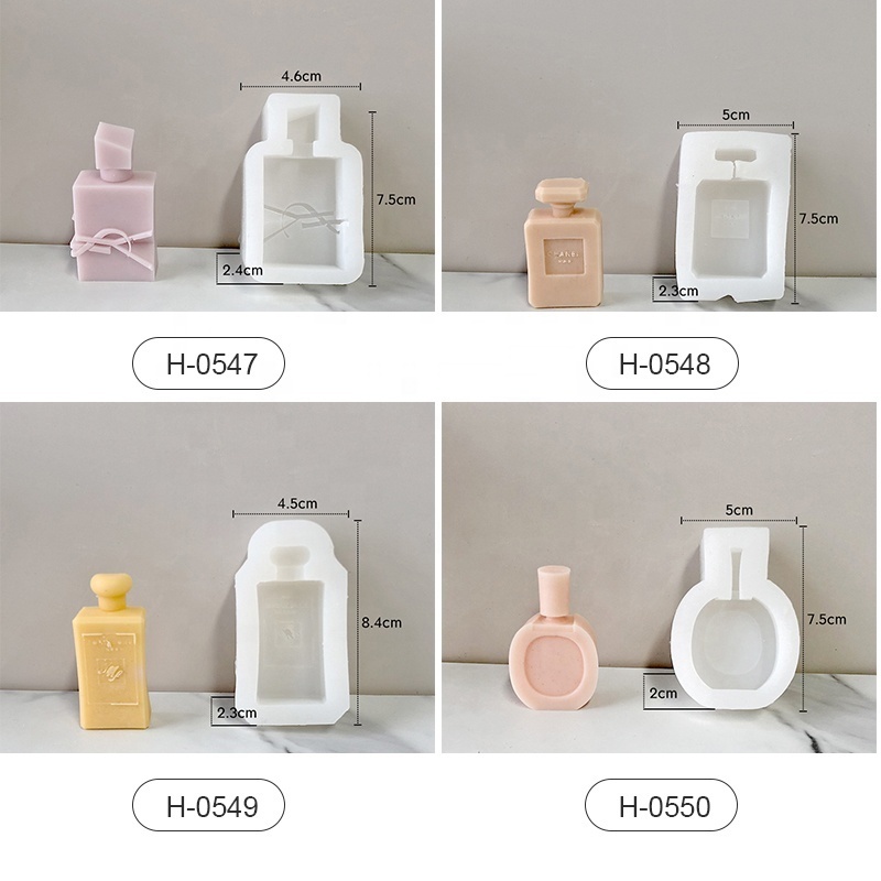 Customizable Luxury Brand Logo Perfume Bottle Silicone Soap and Candle Mold DIY