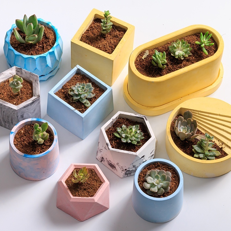 Pen Holder Molds DIY Fleshy Flower Pot Silicone Succulent Plants Concrete Planter Mold Moldes De Silicona