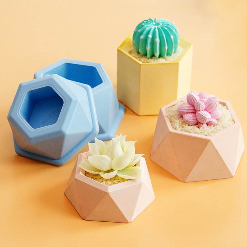 Pen Holder Molds DIY Fleshy Flower Pot Silicone Succulent Plants Concrete Planter Mold Moldes De Silicona