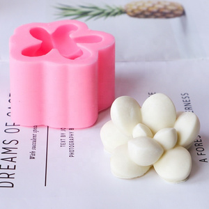 DIY baking rose camellia shape soap candle ornaments making candle soap resin silicon mold