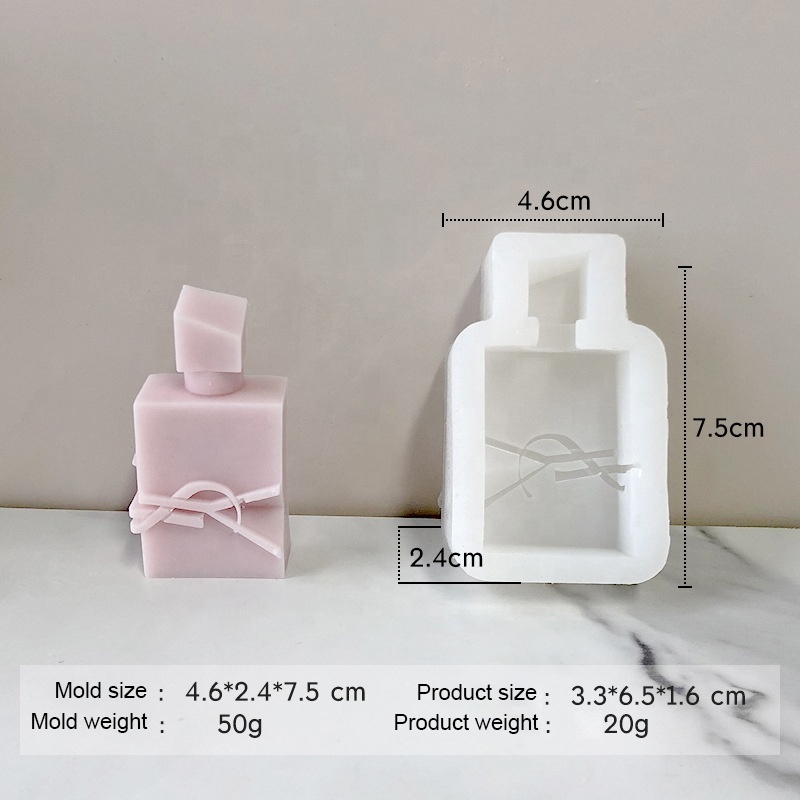 Customizable Luxury Brand Logo Perfume Bottle Silicone Soap and Candle Mold DIY