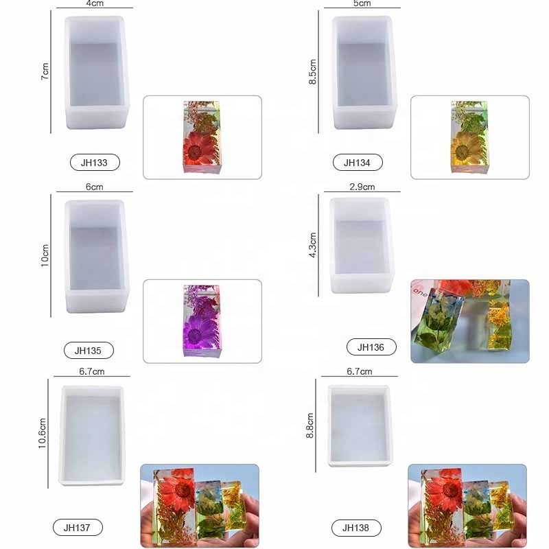 AINIKA different inches  cuboid silicone mold for making diy resin product