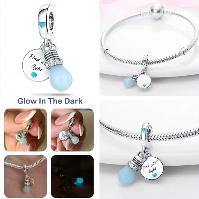 Fit Pan dora 925 Silver Original Bracelets Luminous Firefly Chameleon Aircraft Butterfly Charms Beads For DIY Jewelry Bead Gift