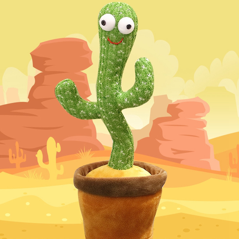 Hot Sale Cute Stuffed Flower Pot Twisting Cactus Dancer Doll Talking Singing Dancing Cactus skin Plush Toy