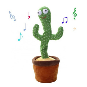 Hot Sale Cute Stuffed Flower Pot Twisting Cactus Dancer Doll Talking Singing Dancing Cactus skin Plush Toy