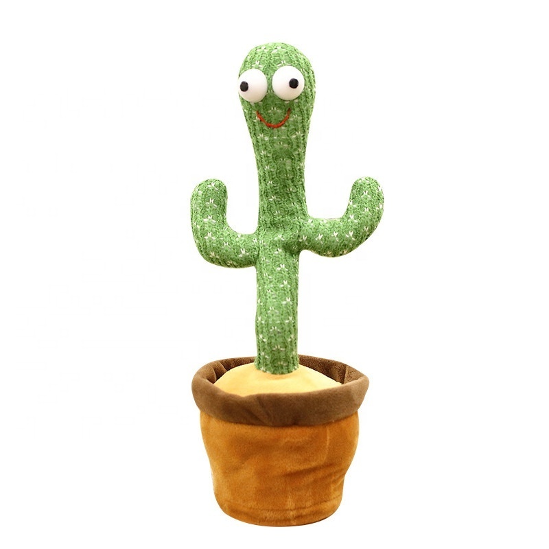 Hot Sale Cute Stuffed Flower Pot Twisting Cactus Dancer Doll Talking Singing Dancing Cactus skin Plush Toy