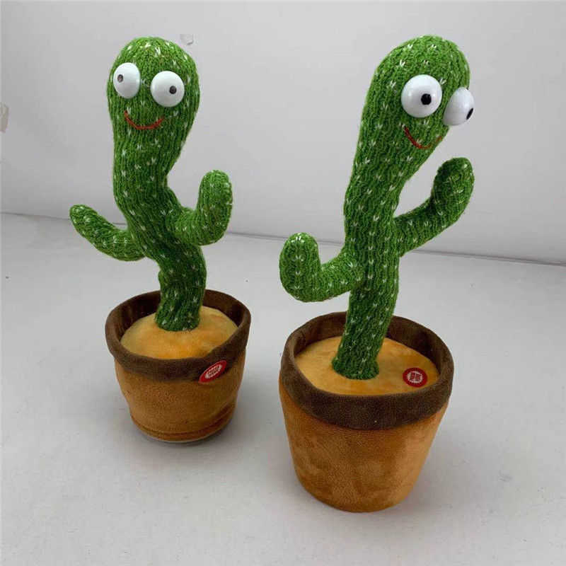 Hot Sale Cute Stuffed Flower Pot Twisting Cactus Dancer Doll Talking Singing Dancing Cactus skin Plush Toy