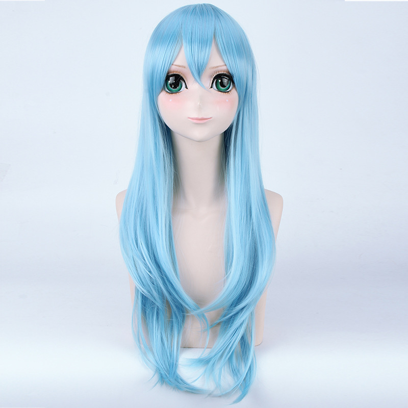 Ainizi wholesale light blue synthetic Sword Art Online Yuuki Asuna cosplay wig for young girls