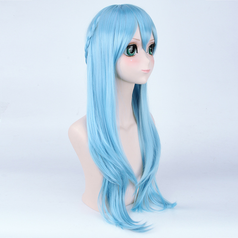 Ainizi wholesale light blue synthetic Sword Art Online Yuuki Asuna cosplay wig for young girls