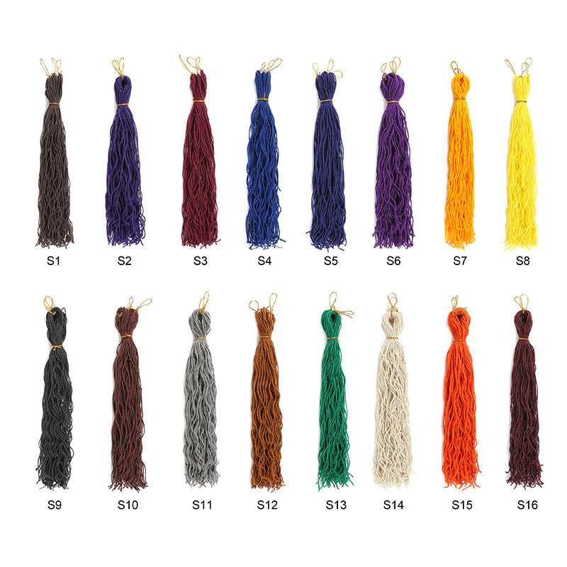 Ainizi wholesale 40 inches 16 solid colors hair extensions hip hop style synthetic faux locs crochet braiding hair