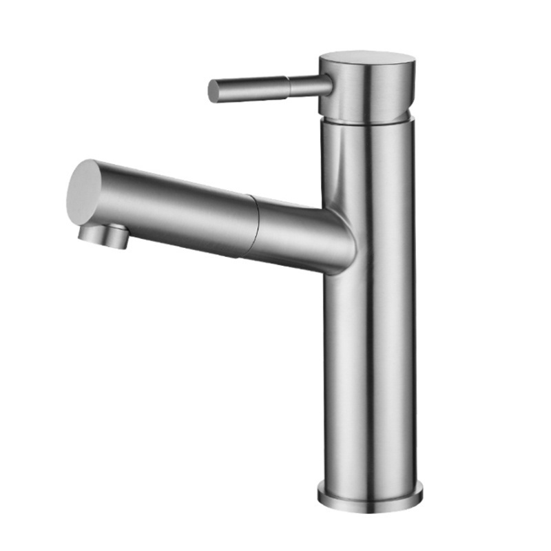 304 Stainless steel single handle taps pull out waterfall mixer sinks face bathroom wash basin faucet