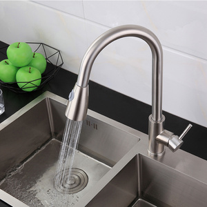 Spring Brushed Stainless Steel  Kitchen Sink Faucets Sink Tap Kitchen Mixer Taps Pull Out Kitchen Faucets