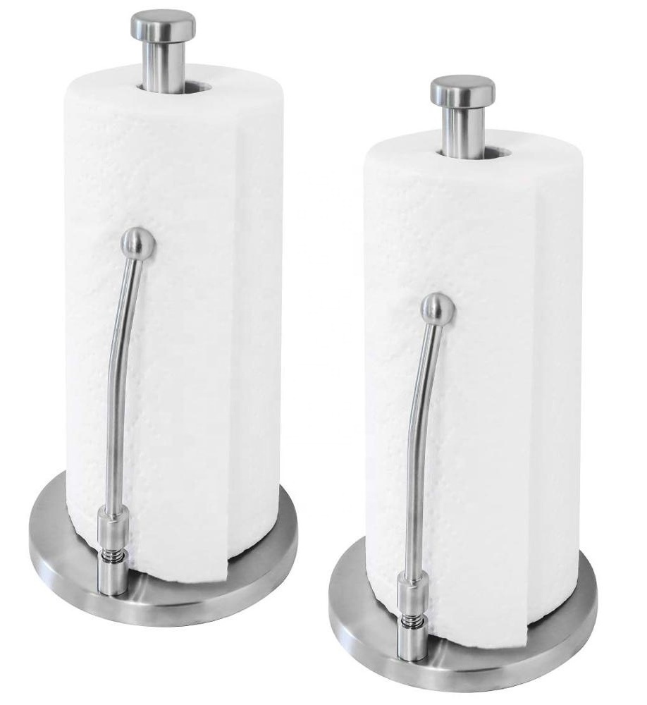 Modern Stand Up Design Kitchen Roll Holder Stainless Steel Paper Towel Holder Stand, Standing Kitchen Paper Towel Holder