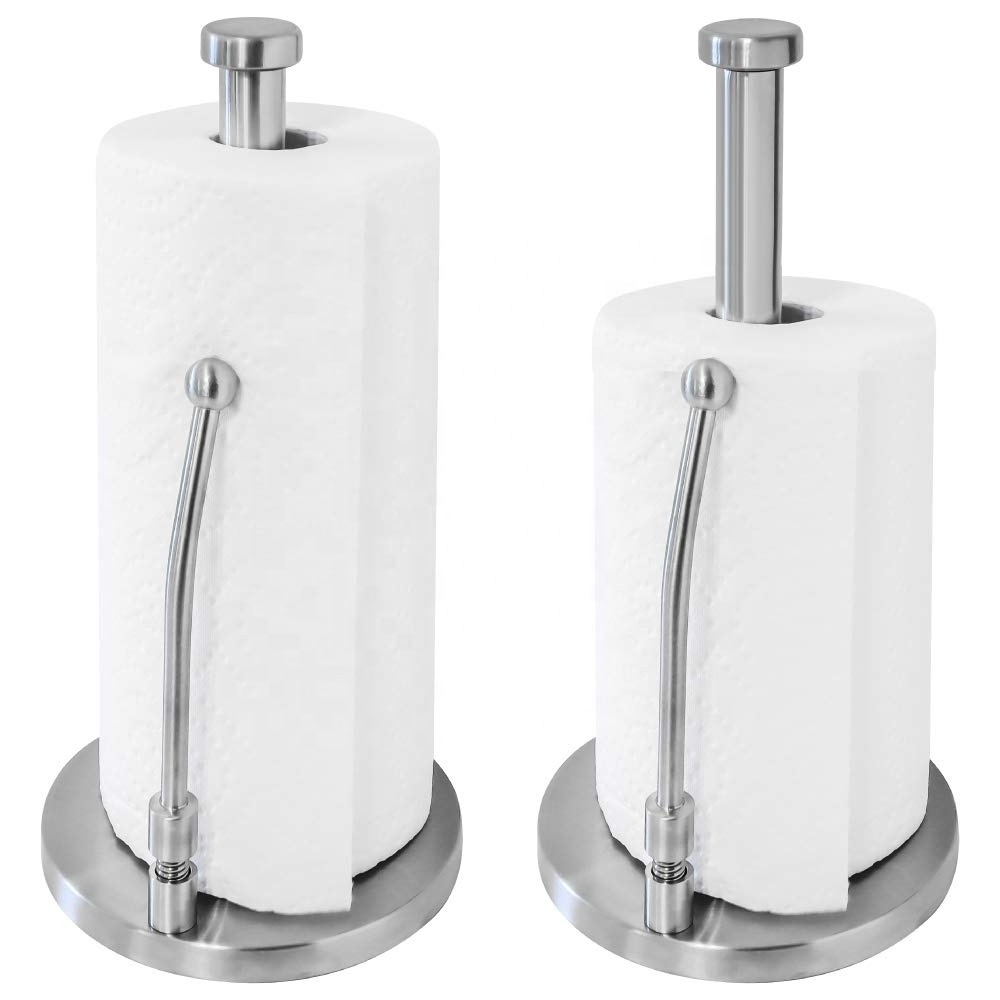 Modern Stand Up Design Kitchen Roll Holder Stainless Steel Paper Towel Holder Stand, Standing Kitchen Paper Towel Holder