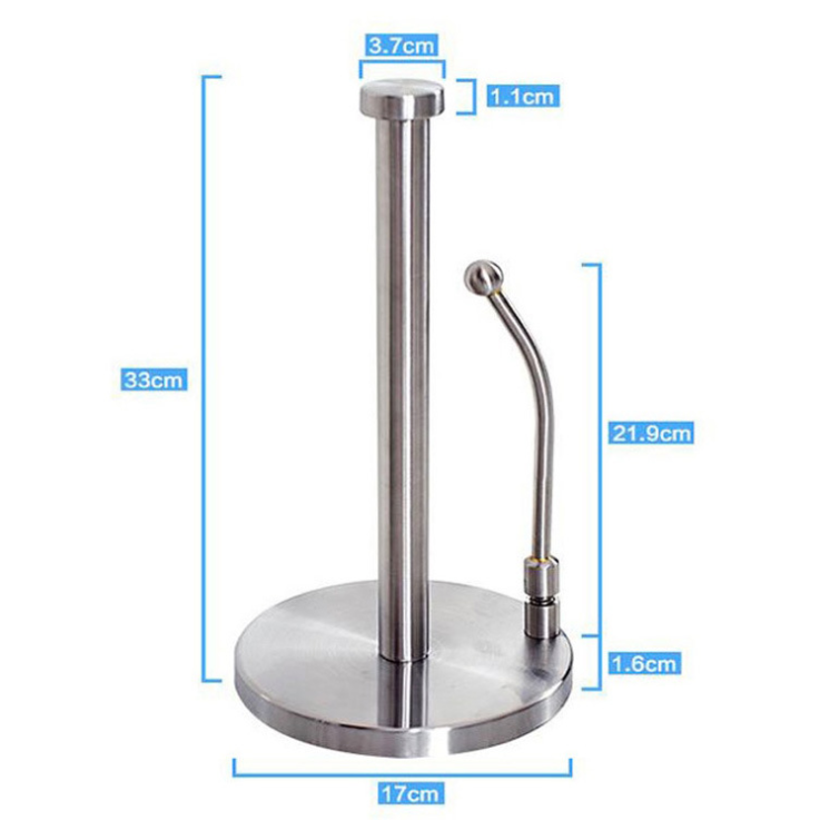 Modern Stand Up Design Kitchen Roll Holder Stainless Steel Paper Towel Holder Stand, Standing Kitchen Paper Towel Holder