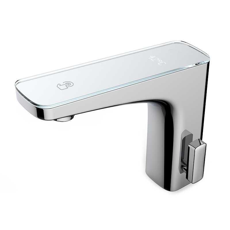 Touch switch basin tap temperature display smart touchless bathroom luxury basin sensor faucets