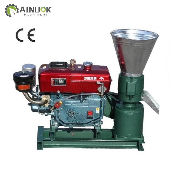 powder pellet making machine  rabbit fodder corn straw pelletizer diesel engine feed pellet mill