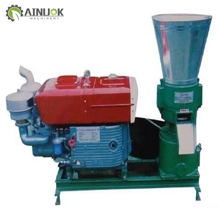 wood sawdust pelletizer motor engine flat plate alfalfa hay pellet mill crop stalk pellet machine