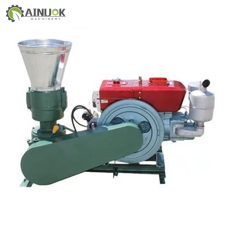 wood sawdust pelletizer motor engine flat plate alfalfa hay pellet mill crop stalk pellet machine