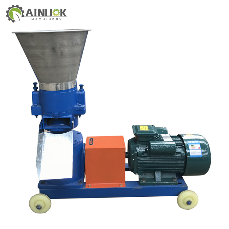 wood sawdust pelletizer motor engine flat plate alfalfa hay pellet mill crop stalk pellet machine