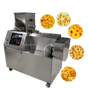 small scale potato extruded starch corn rice chips granule stick shape snacks food extruder machine