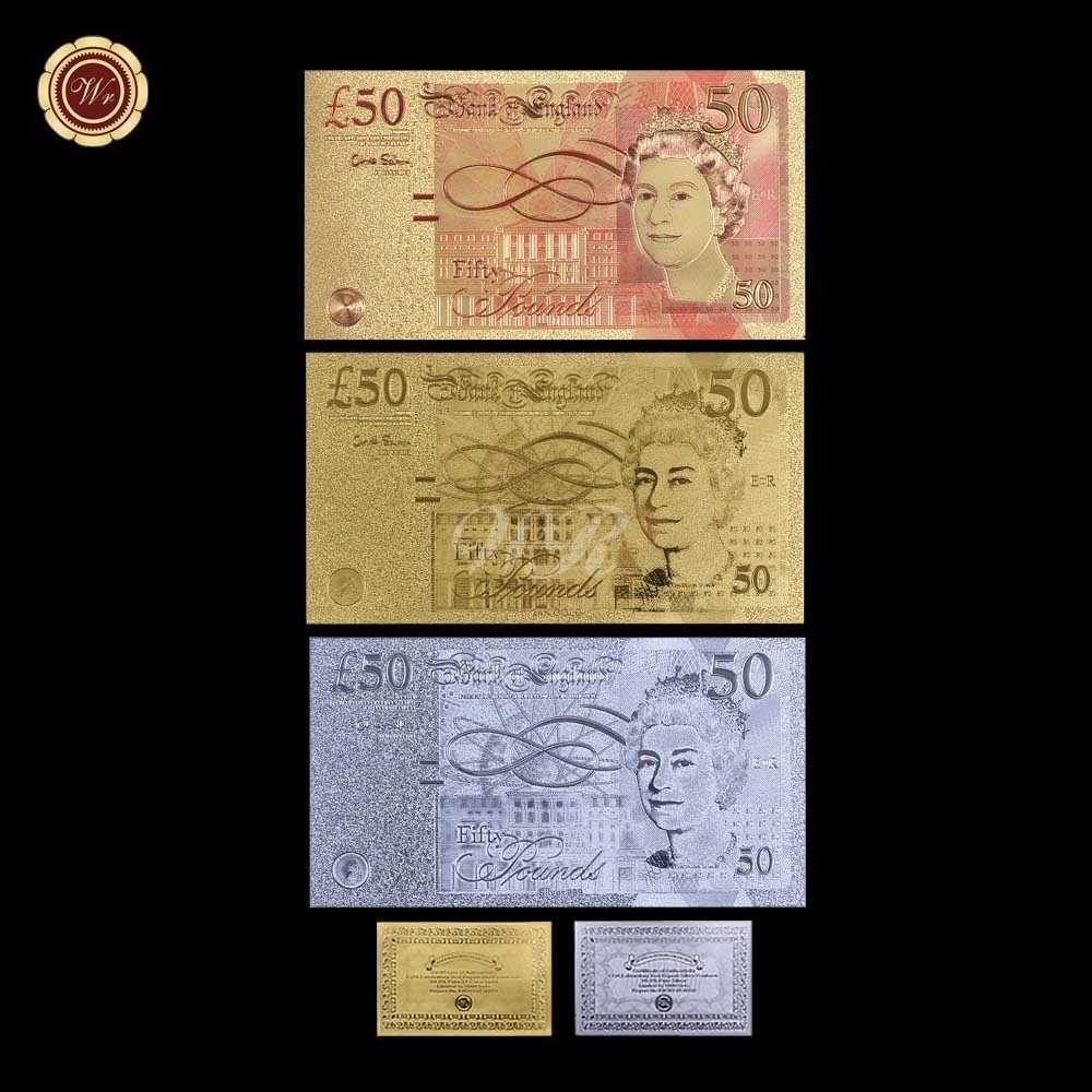 Custom United Gold Banknotes Prop Money Plastic GBP Euro Prices Bills Bank Notes Gifts for Men