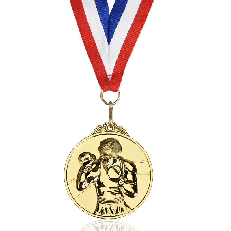 Manufacturer Free Design Customized Logo Trophies Medals Plaques Running Sports Metal Gold Medal With Ribbon for Souvenir