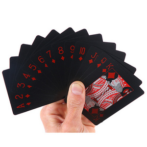 Customized Logo Paper Card Game Playing Cards Advertising PVC Waterproof Poker Plastic Black Poker