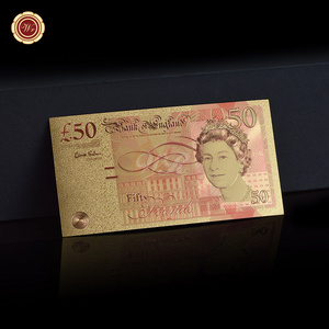 Custom Non-currency Collectible Pound Plastic Banknote British Bank Note Bills 24k Gold Banknote