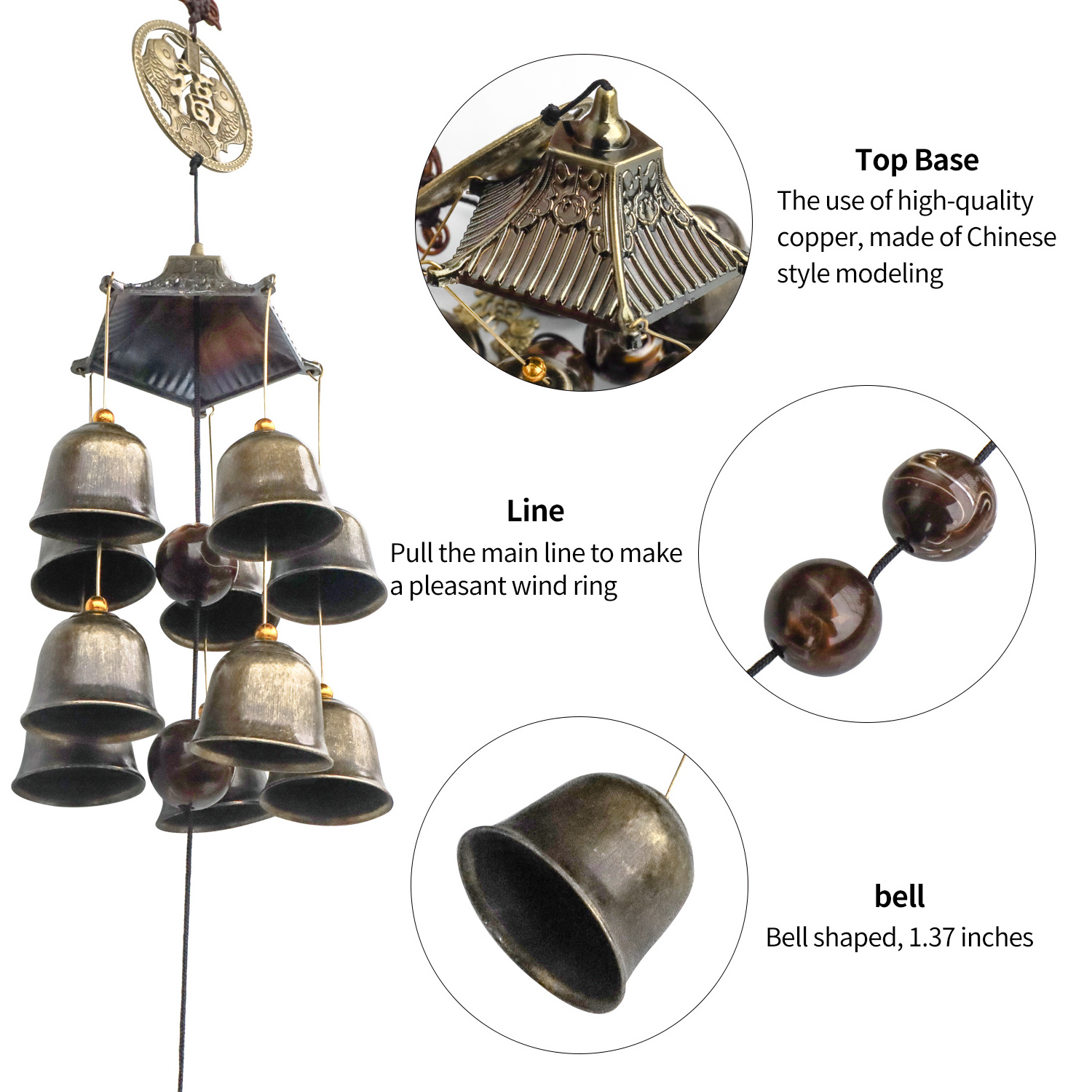 2022 new metal memorial Wind Chimes Door Wall Hanging Home Decor outdoor wind chime bell for Souvenirs gift