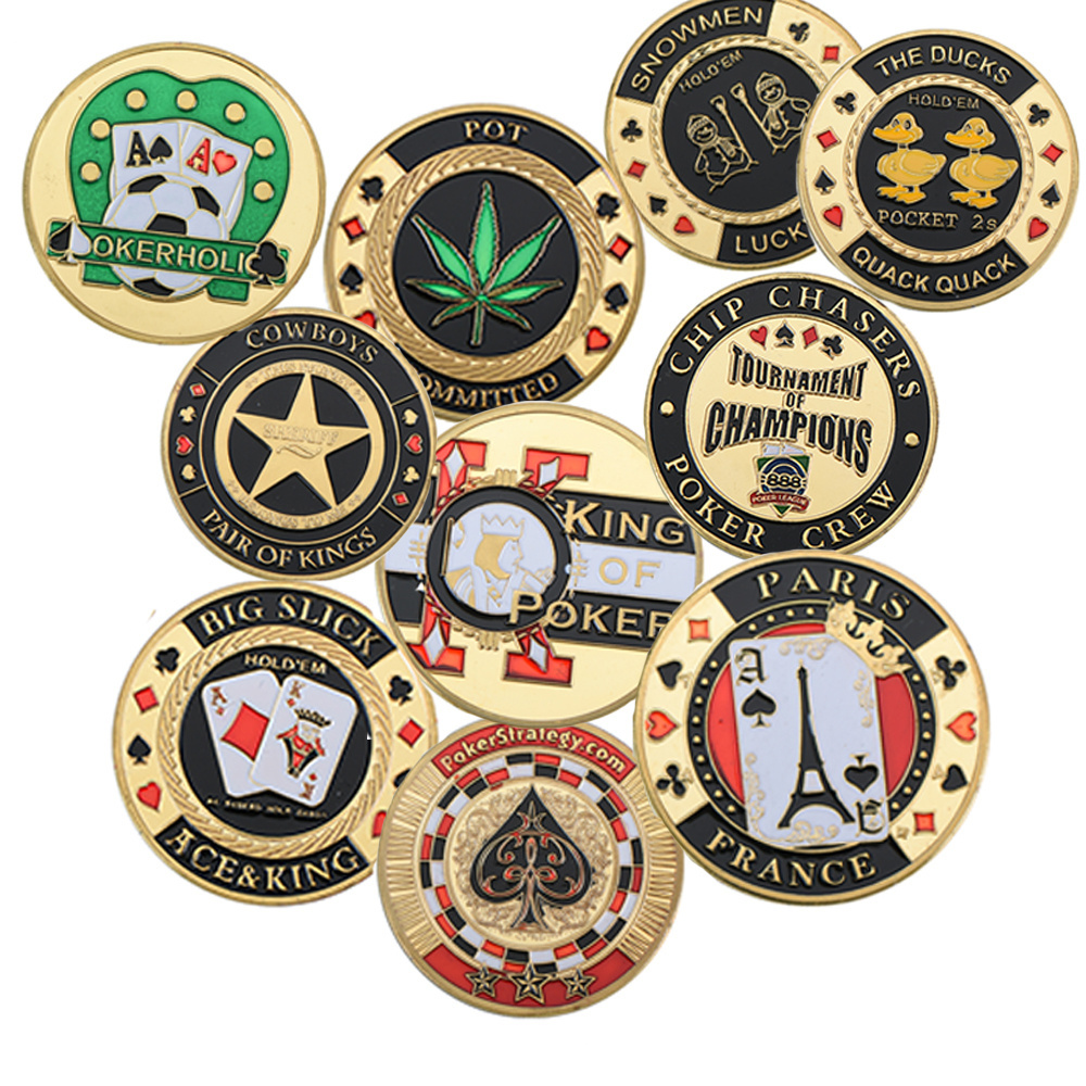 Wholesale Factory Custom Logo Design Gold Plated Coin Metal Collection Coin Customized Gambling Poker Chip Coin Gifts for Men