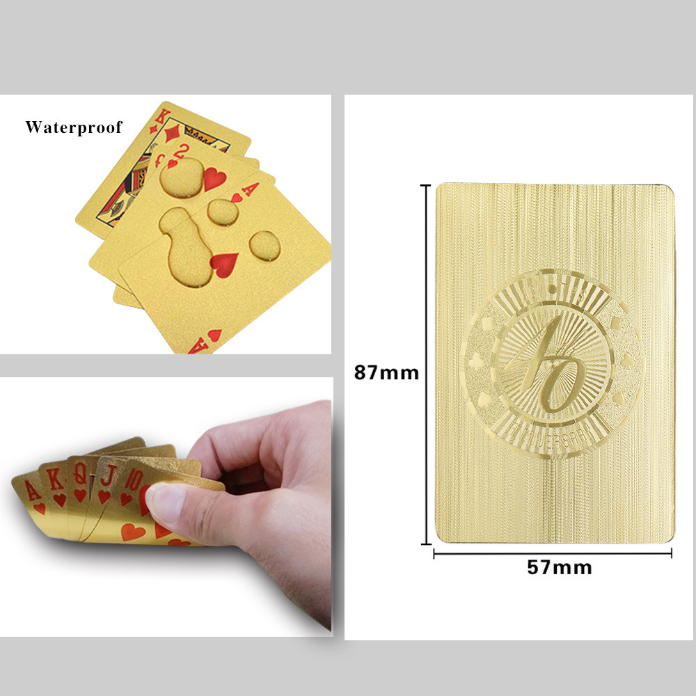 Factory Direct Supply Funny Family Card Game Paper Poker Gold 40th Anniversary Playing Cards