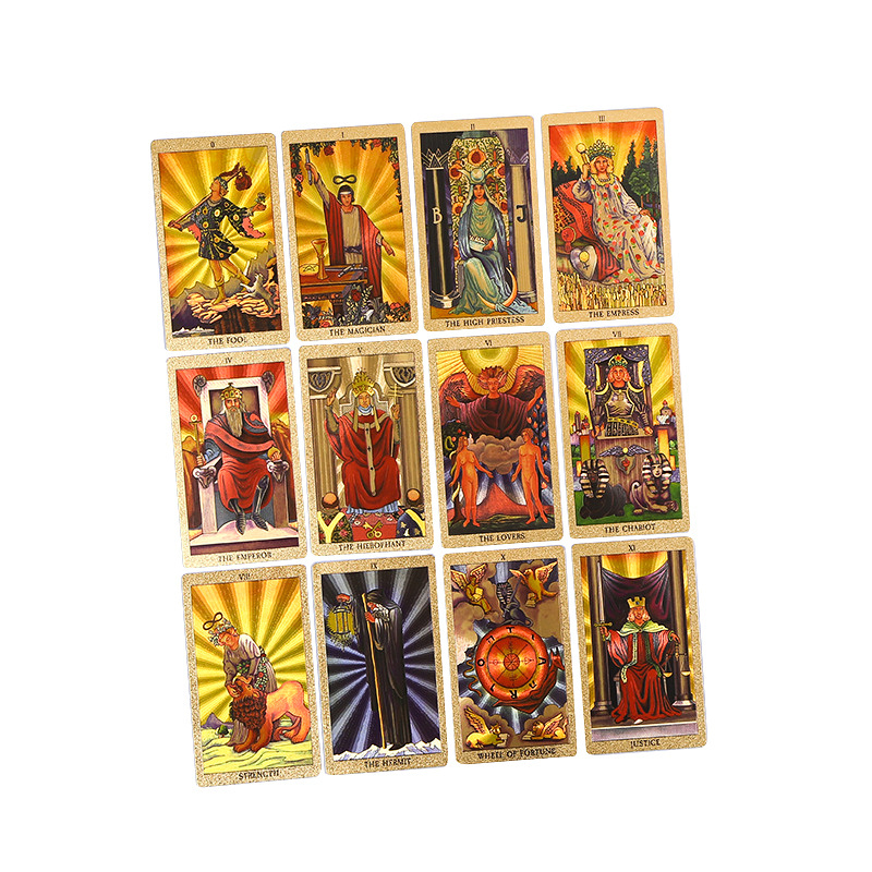 High Quality Pvc 55pcs A Box Customized Tarot Card Printing Playing Paper Game Gold Foil Card