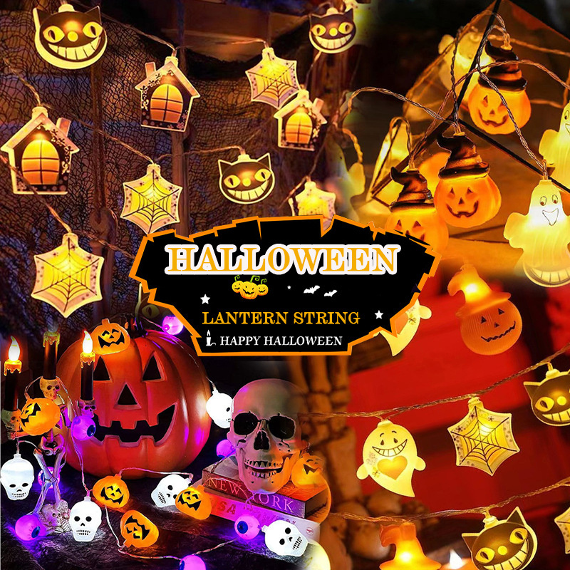 Halloween Decorations 1.5M Pumpkin Battery Led Lamp Pvc Waterproof Halloween String Light