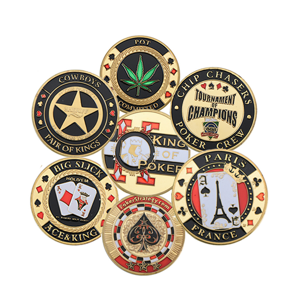 Wholesale Factory Custom Logo Design Gold Plated Coin Metal Collection Coin Customized Gambling Poker Chip Coin Gifts for Men