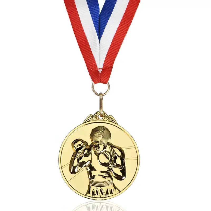 Wholesale Custom Sports Medals Blank Medal and Trophies Award Metal with Ribbon Soccer Swimming Basketball Running Game Medal