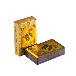 High Quality Pvc 55pcs A Box Customized Tarot Card Printing Playing Paper Game Gold Foil Card