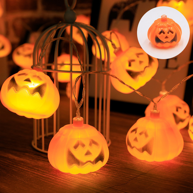 2023 Halloween Light Up Scene Layout 1.5m Led Bat Pumpkin String Light for Outdoor Holiday Decorations