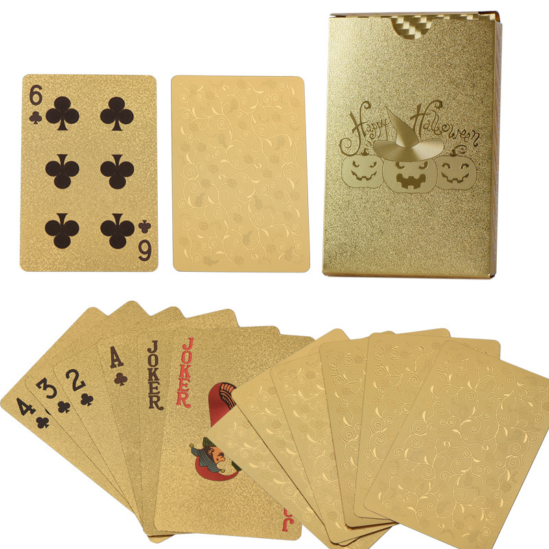 2024 New Halloween Personalized Playing Cards Pvc Paper Golden Playing Cards Gift for Halloween