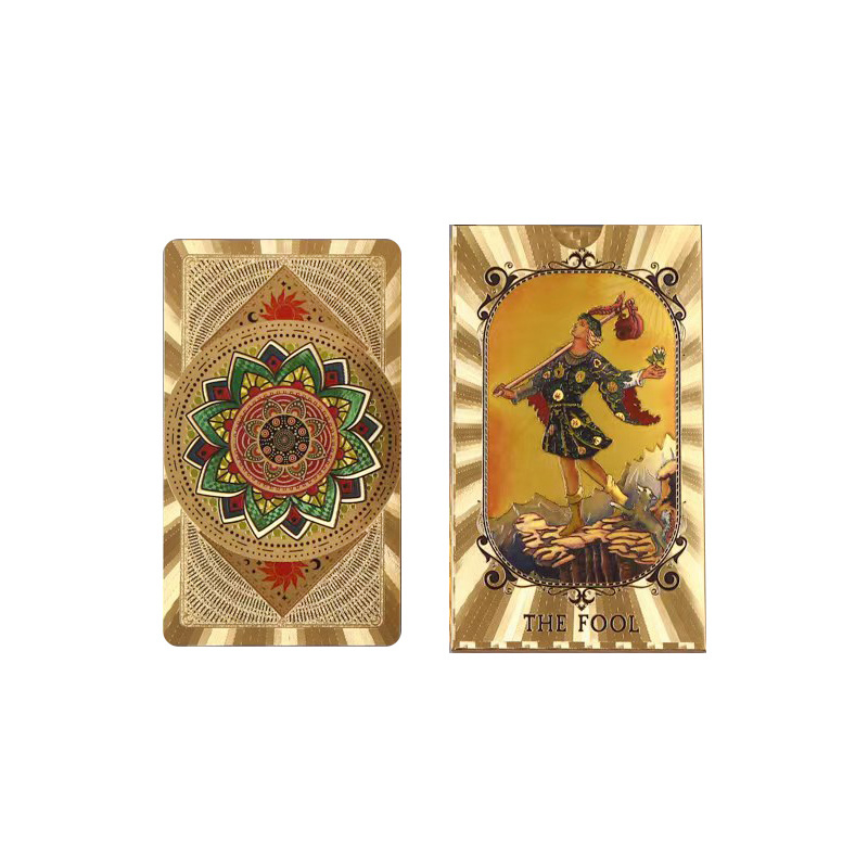 High Quality Pvc 55pcs A Box Customized Tarot Card Printing Playing Paper Game Gold Foil Card