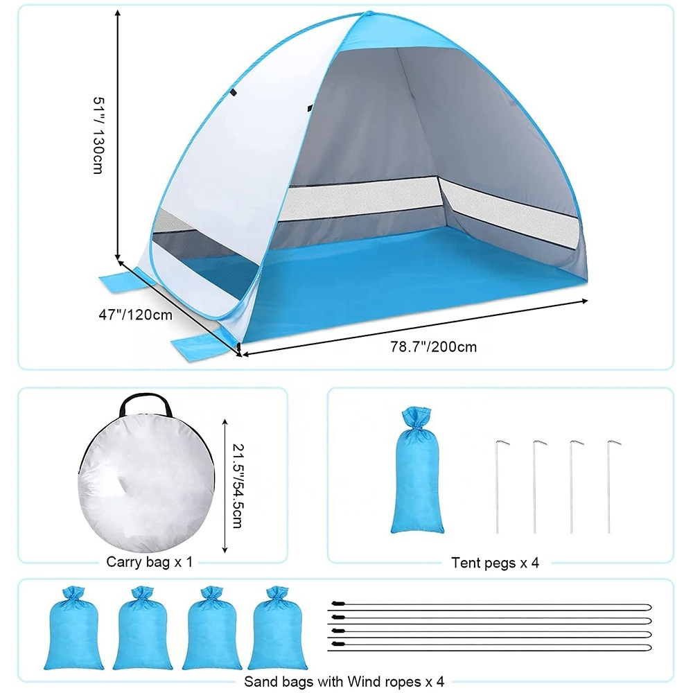 Automatic Sun Shelter Canopy Portable Outdoor Sun Umbrella Large Pop up Beach Tent