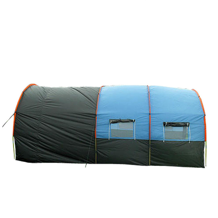 AIOIAI One hall 2 bedroom 480*310*210cm big doule layer tunnel tent 5-10 person outdoor camping family party Tent