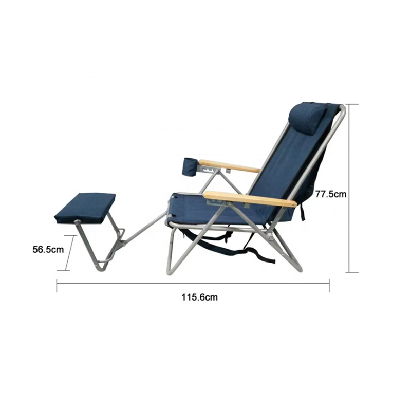 Folding Beach Chair with Footrest Camping Reclining Portable