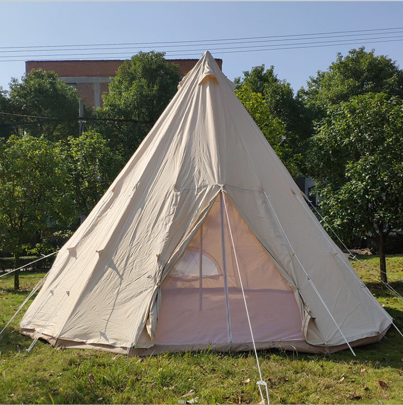 Cotton Canvas oxford yurt Bell teepee canopy triangular tent family tents camping outdoor