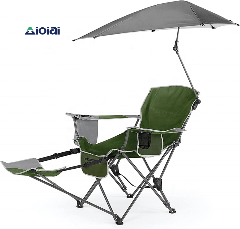 AIOIAI Portable Fishing Chair with Canopy Camping Sunshade Chair Folding Beach Lounge OEM Fishing Bag 60 Cm for Chair CN;ZHE