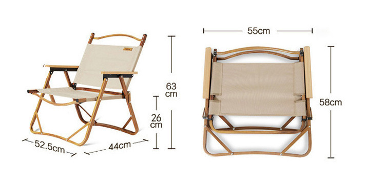 Factory  Lightweight Folding Outdoor Furniture Recliner Wood Chairs Relax Folding Camping Chair