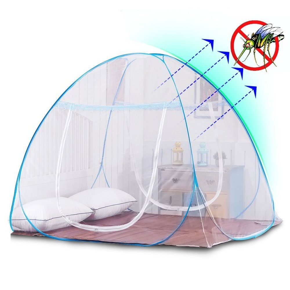 Aioiai One Touch Mosquito Netting for Bed Foldable Yurt Mosquito Tent Net Pop Up for Baby Adult