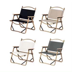 Factory  Lightweight Folding Outdoor Furniture Recliner Wood Chairs Relax Folding Camping Chair