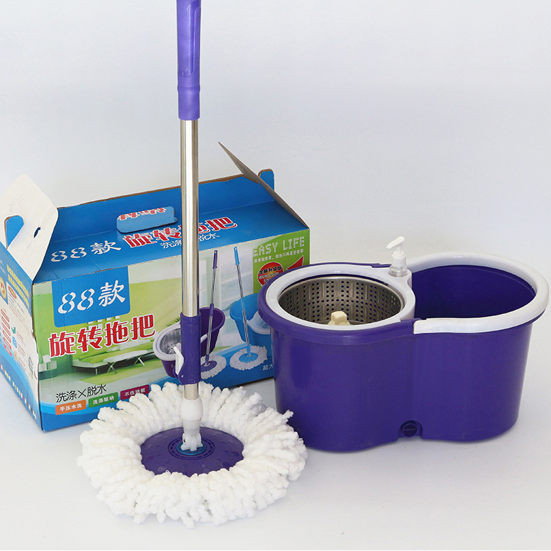 new scratch clean water sewage separation mops floor easy cleaning spin mop and bucket 4 heads in pink with spinning mop bucket