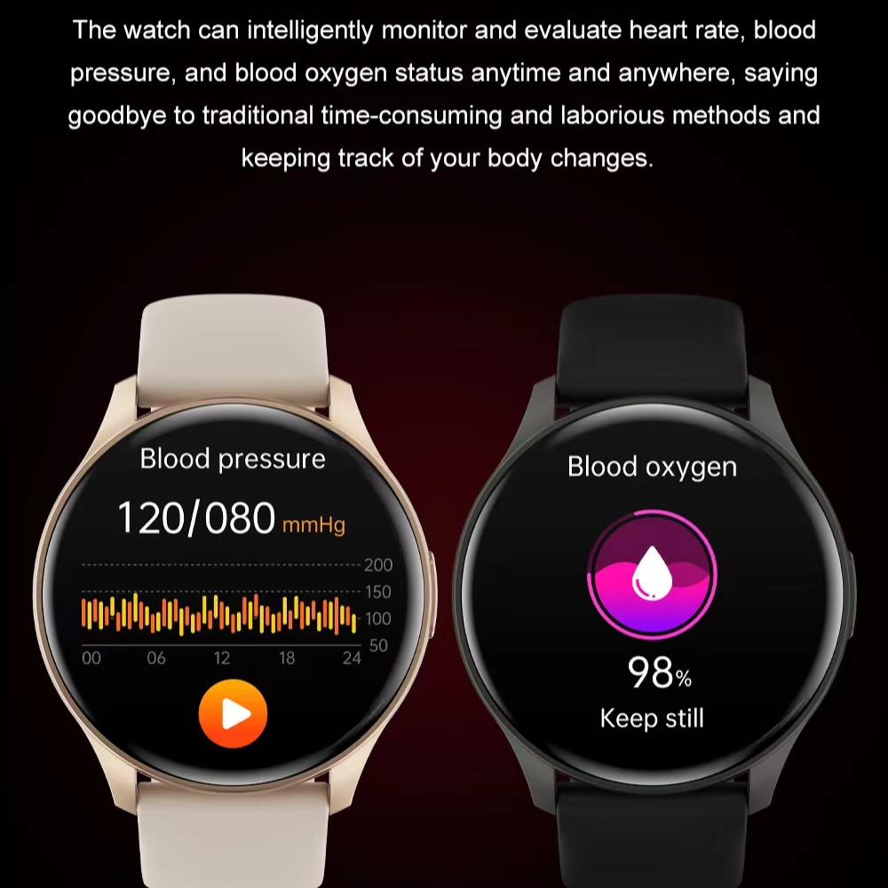 Counter Sleep Monitor Music Control Smartwatch Rate Blood Pressure Ladies Smartwatch Bracelet Lady Round Smart Watches